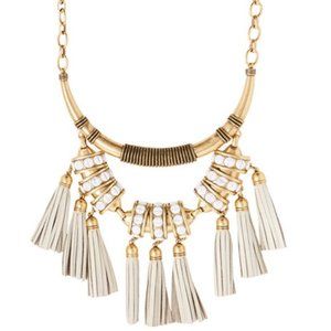 [Stella & Dot] Leather Tribal Tassel Necklace